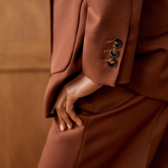 NWT Sézane Michele Double Breasted Blazer | Sz 36 (US 4) | Chocolate Brown - Picture 8 of 16